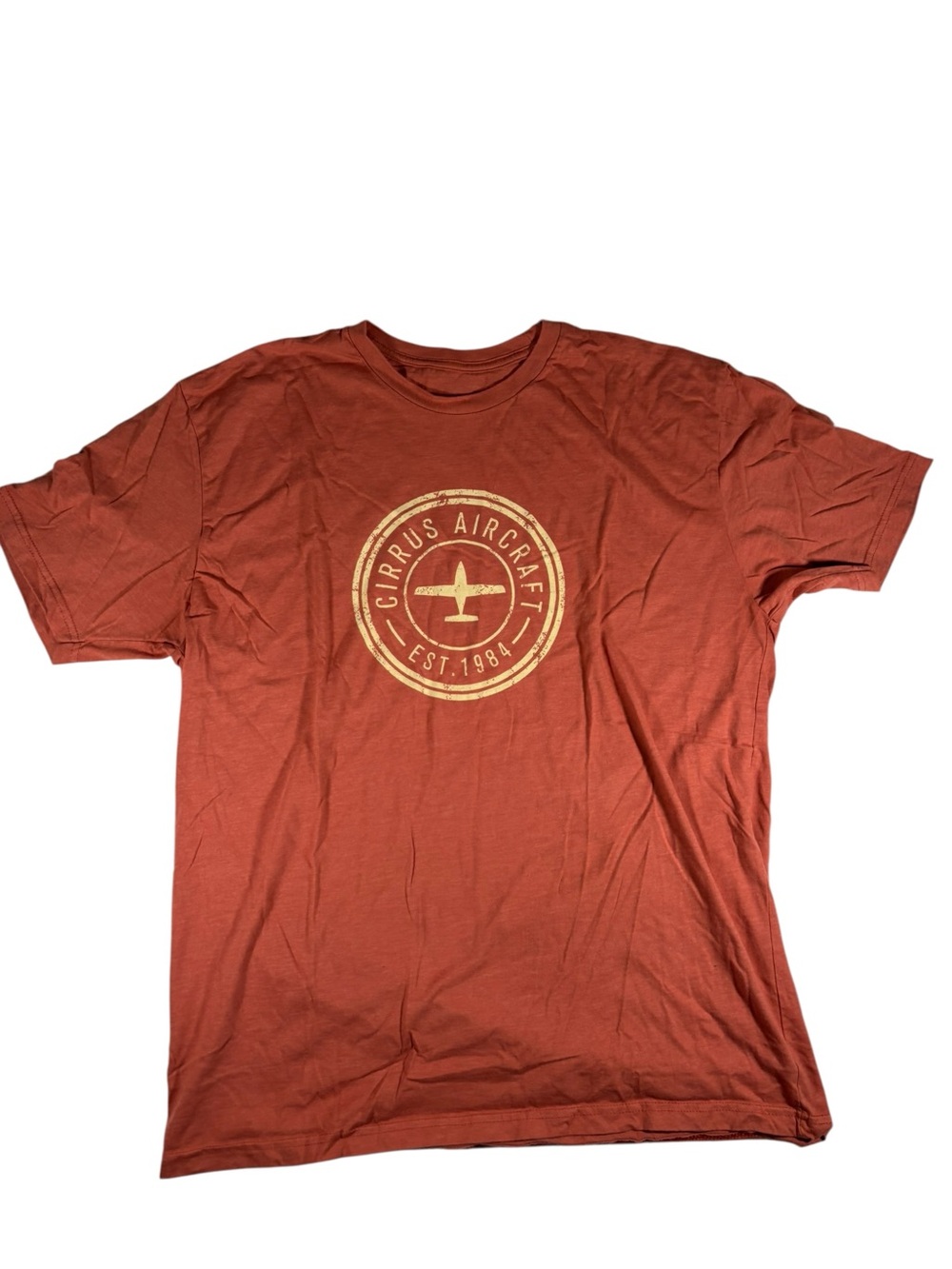 Cirrus Established Tee Adult Size L Redwood Aviation Retro Style